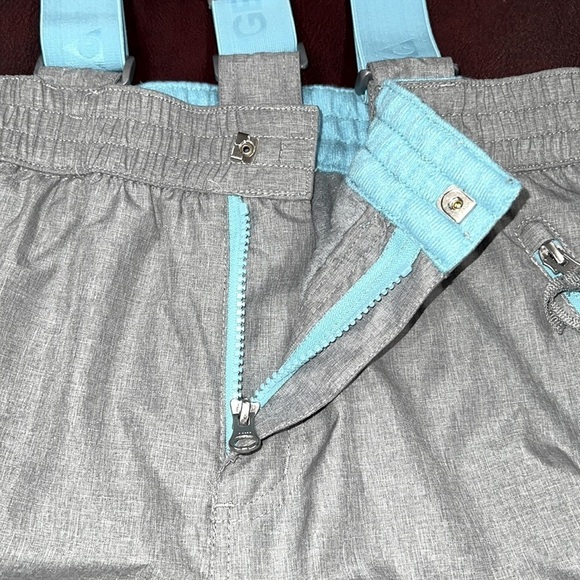 Gerry Girls Gray and Turquoise Insulated Snow Ski Pants w/Suspenders -Sz L 14/16 - Picture 7 of 15